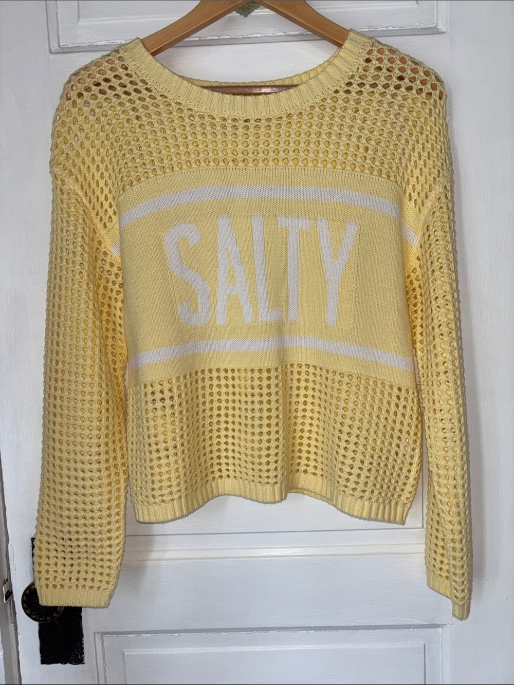 HOOKED UP OPEN WEAVE SALTY SWEATER